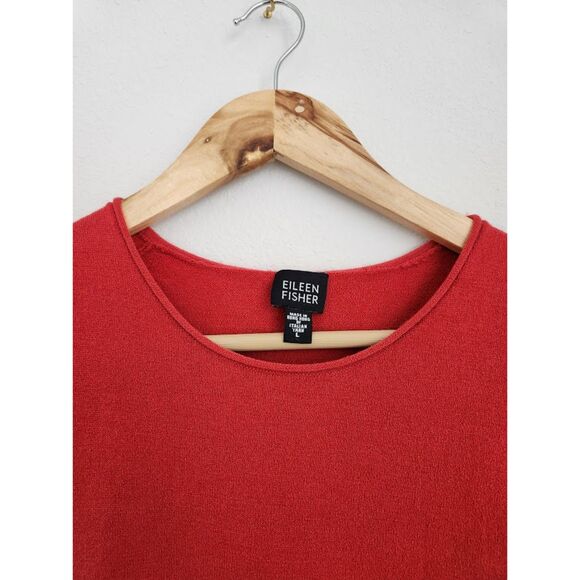 Eileen Fisher Red Merino Wool Blend Sleeveless Knit Tank Top | Size L - Picture 3 of 9